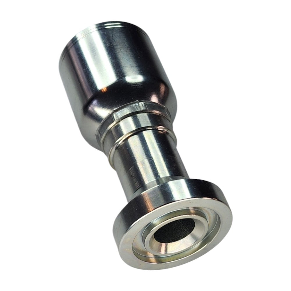 Code 62 Flange to Hose Crimp Straight Hydraulic Fitting View B