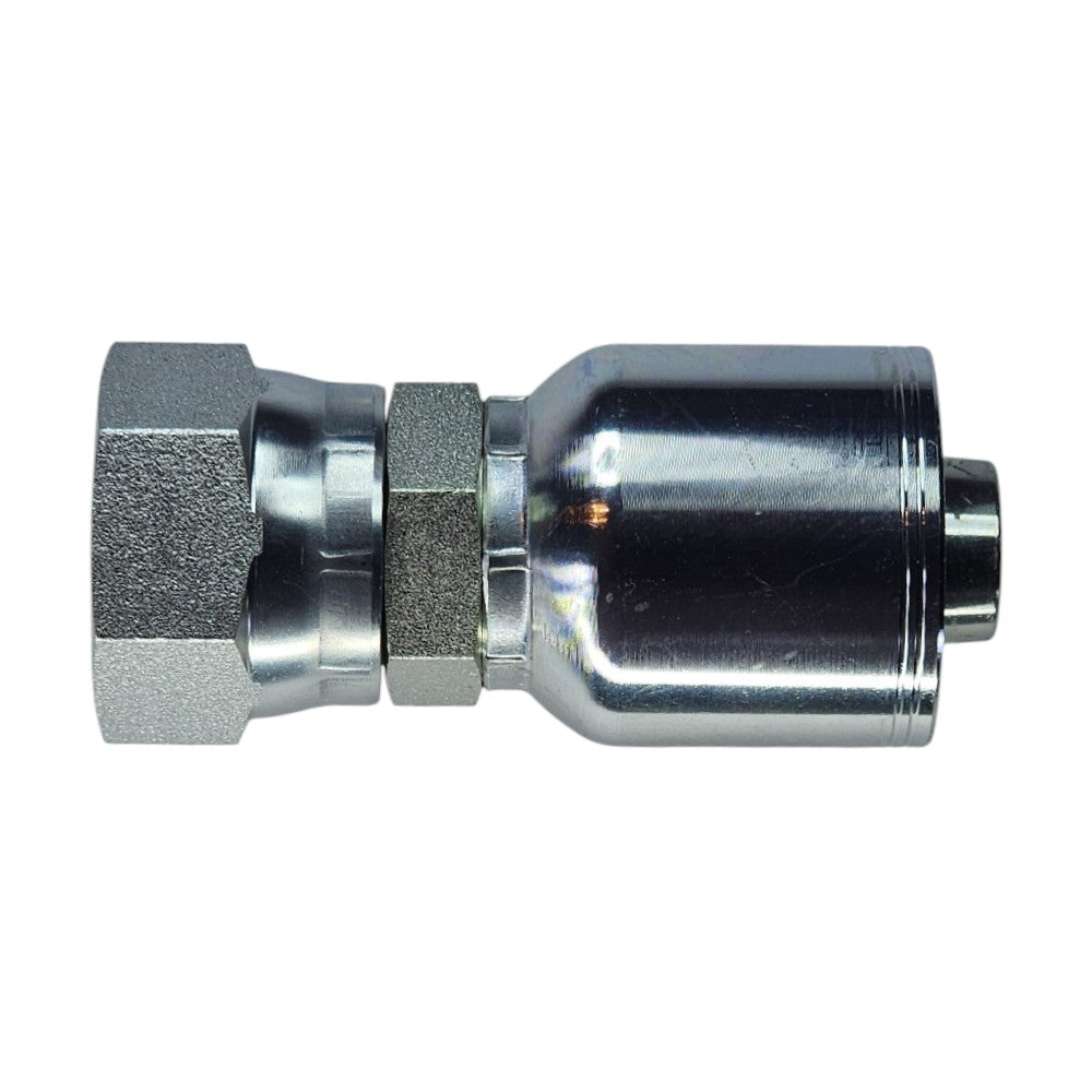 Female O-Ring Face Seal (ORFS) Swivel to Hose Crimp Straight Hydraulic Fitting