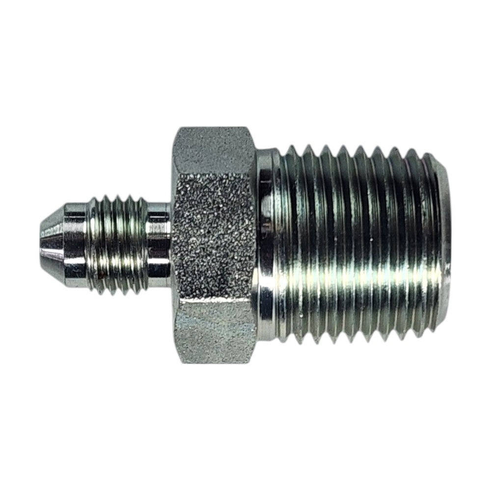 Male JIC 1/4" to Male NPT 1/2" Straight Hydraulic Fitting
