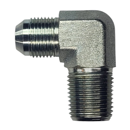 JIC Male to NPT Male 90 Degree Elbow Hydraulic Fitting View A