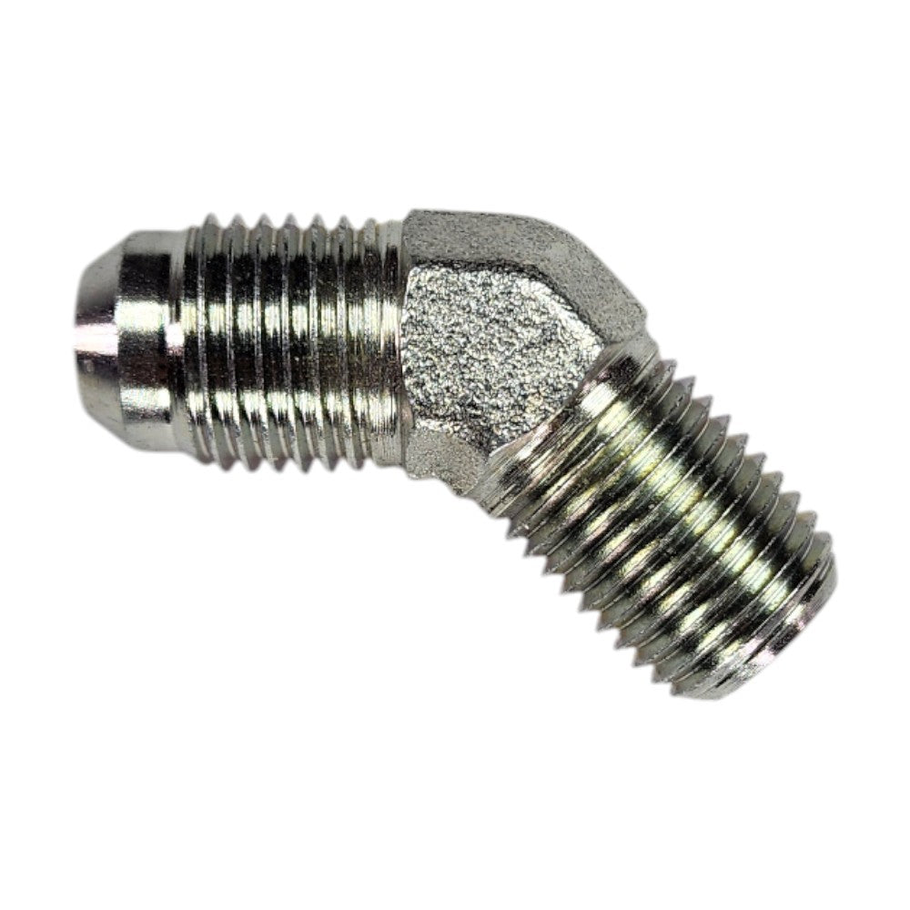 Male JIC 3/8" to Male NPT 1/4" 45 Degree Hydraulic Fitting