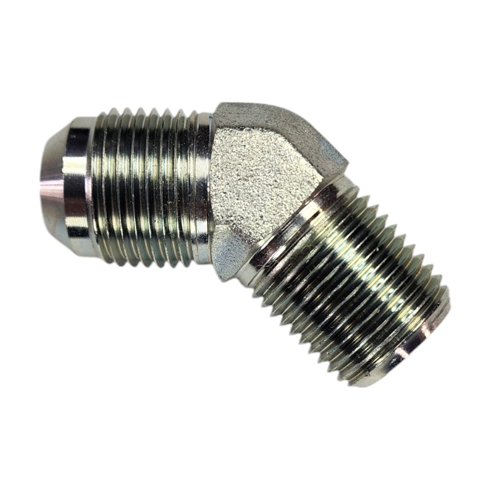 Male JIC 5/8" to Male NPT 1/2" 45 Degree Hydraulic Fitting