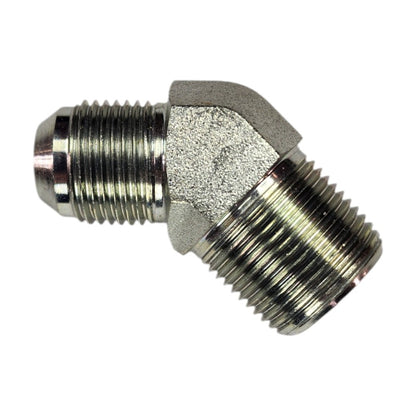 Male JIC 5/8" to Male NPT 3/4" 45 Degree Hydraulic Fitting
