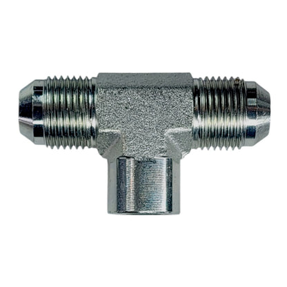 Male JIC 1/2" to Male JIC 1/2" to Female NPT 1/4" Tee Hydraulic Fitting