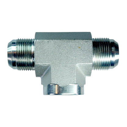 Male JIC 1" to Male JIC 1" to Female NPT 1" Tee Hydraulic Fitting