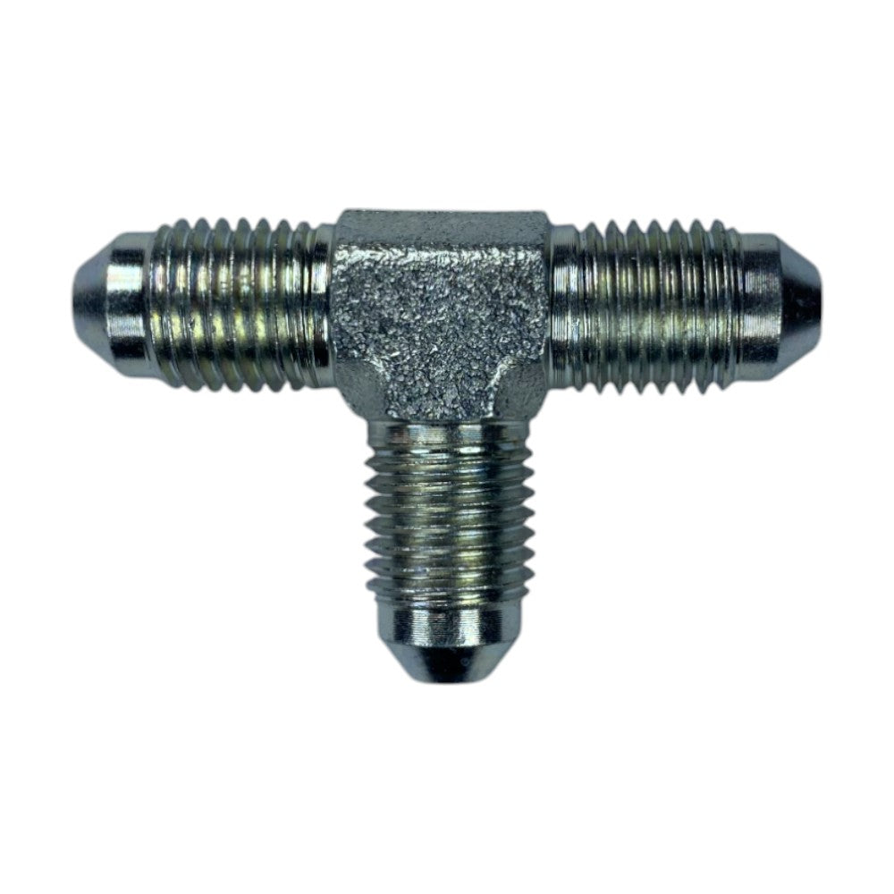 Male JIC 1/4" to Male JIC 1/4" to Male JIC 1/4" Tee Hydraulic Fitting
