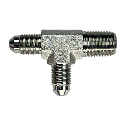 Male JIC 1/4" to Male NPT 1/4" to Male JIC 1/4" Tee Hydraulic Fitting