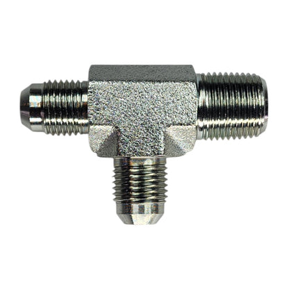 Male JIC 3/8" to Male NPT 3/8" to Male JIC 3/8" Tee Hydraulic Fitting