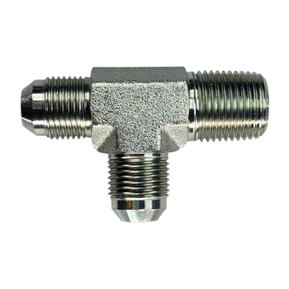 Male JIC 1/2" to Male NPT 1/2" to Male JIC 1/2" Tee Hydraulic Fitting