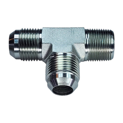 Male JIC to Male NPT to Male JIC Tee View D