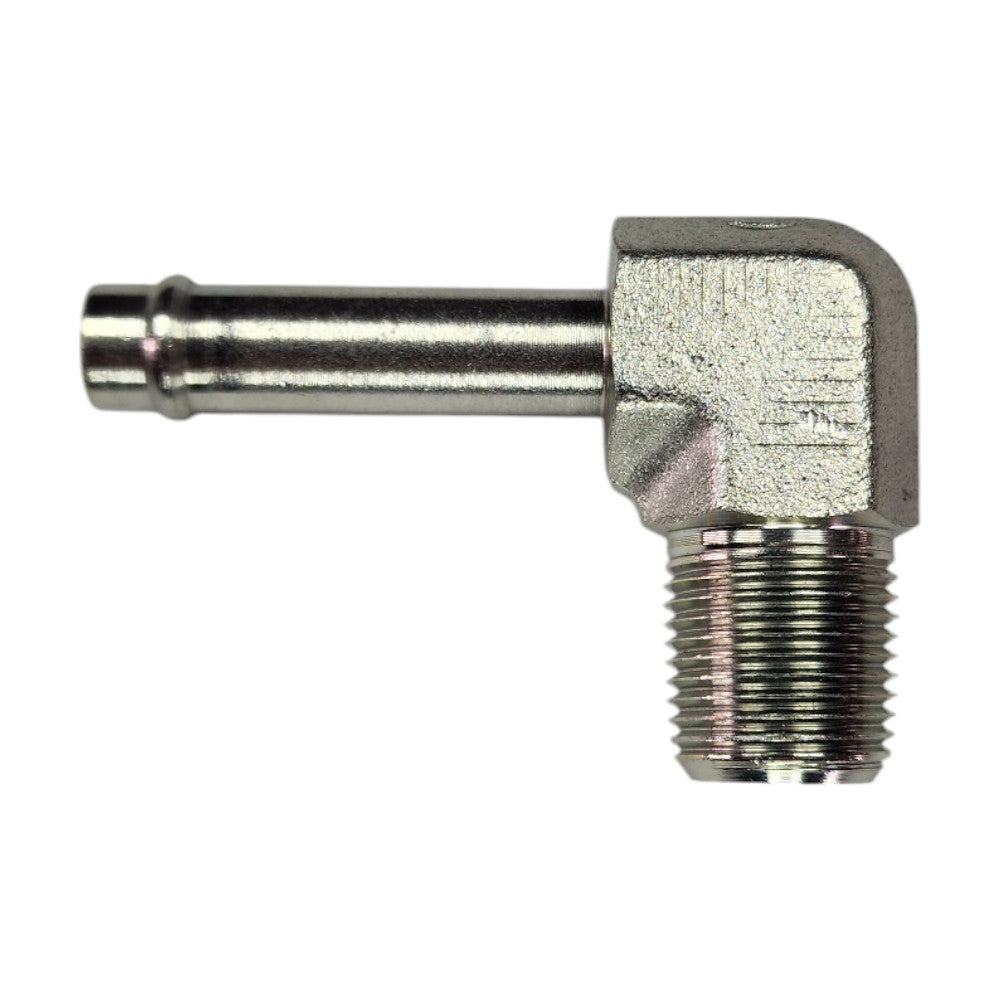 Hose Barb 3/8" to Male NPT 3/8" 90 Degree Elbow Hydraulic Fitting