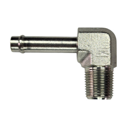 Hose Barb 3/8" to Male NPT 3/8" 90 Degree Elbow Hydraulic Fitting