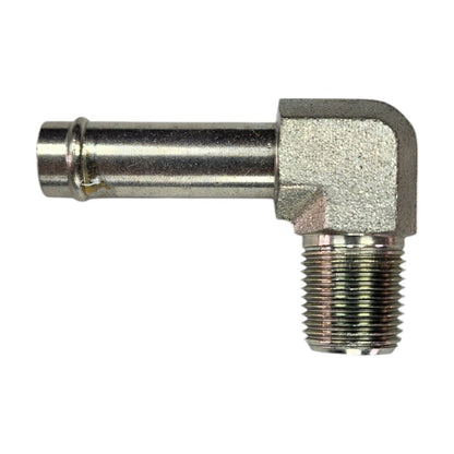 Hose Barb 1/2" to Male NPT 3/8" 90 Degree Elbow Hydraulic Fitting