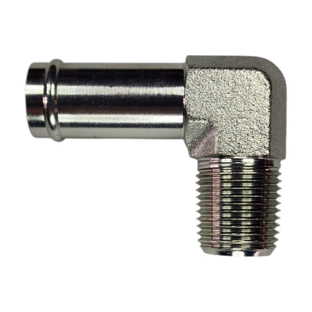 Hose Barb 3/4" to Male NPT 1/2" 90 Degree Elbow Hydraulic Fitting