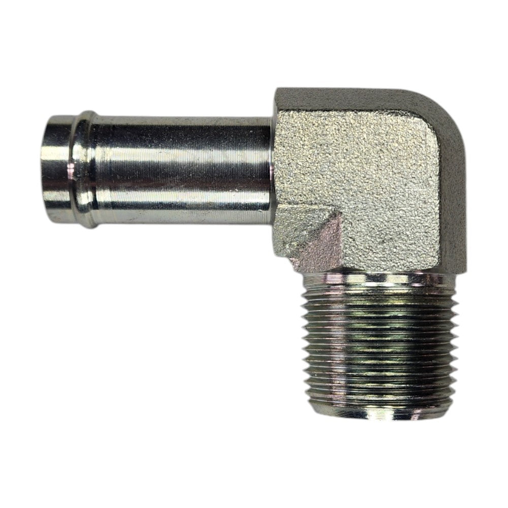 Hose Barb 3/4" to Male NPT 3/4" 90 Degree Elbow Hydraulic Fitting
