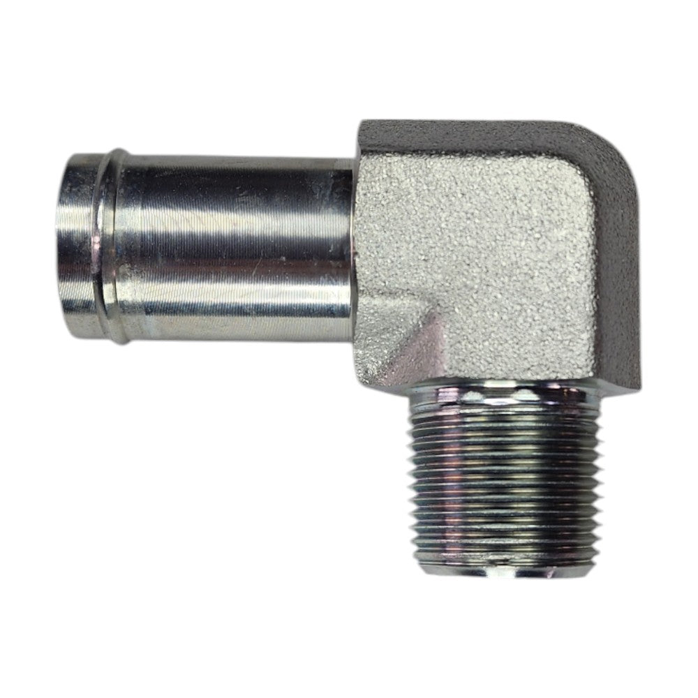 Hose Barb 1" to Male NPT 3/4" 90 Degree Elbow Hydraulic Fitting