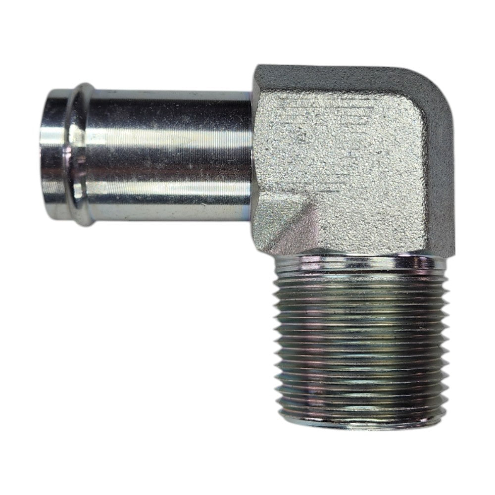 Hose Barb 1" to Male NPT 1" 90 Degree Elbow Hydraulic Fitting