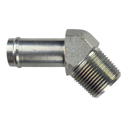Male Barb 3/4" to Male NPT 3/4" 45 Degree Hydraulic Fitting