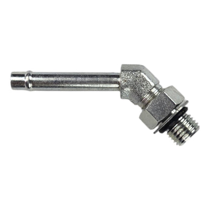 Male Barb 1/4" to Male O-Ring Boss 1/4" 45 degree Hydraulic Fitting