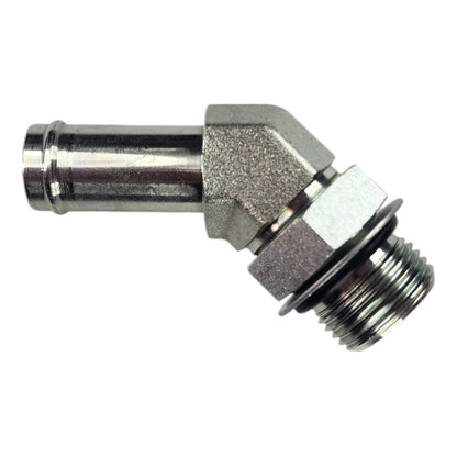 Male Barb 3/4" to Male O-Ring Boss 3/4" 45 degree Hydraulic Fitting