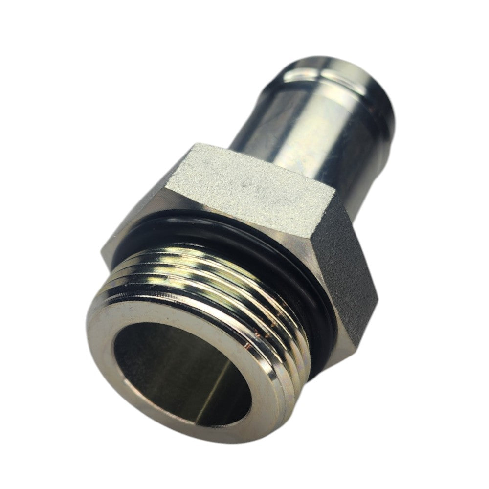 Barb to Male O-ring Boss Straight Hydraulic Fitting View C