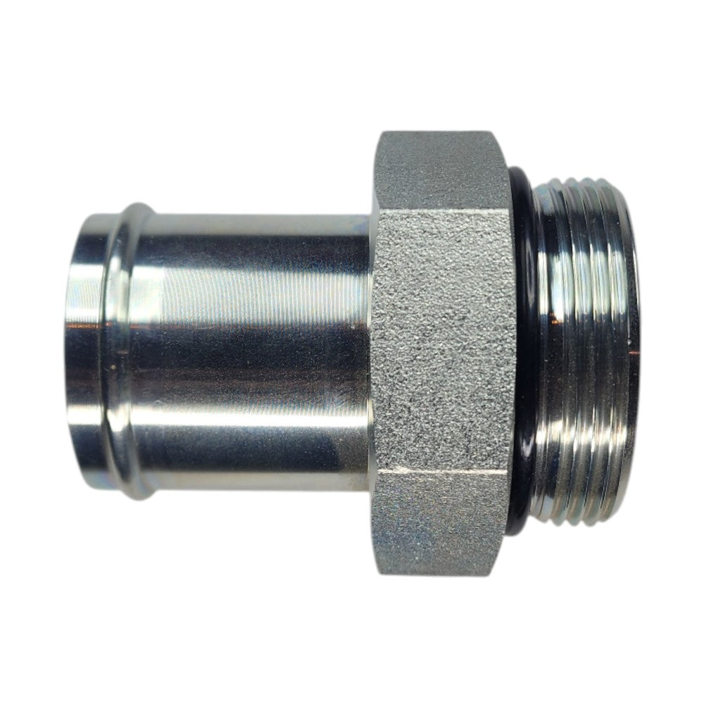 Barb 1 1/2" to Male O-ring Boss 1 1/2" Straight Hydraulic Fitting