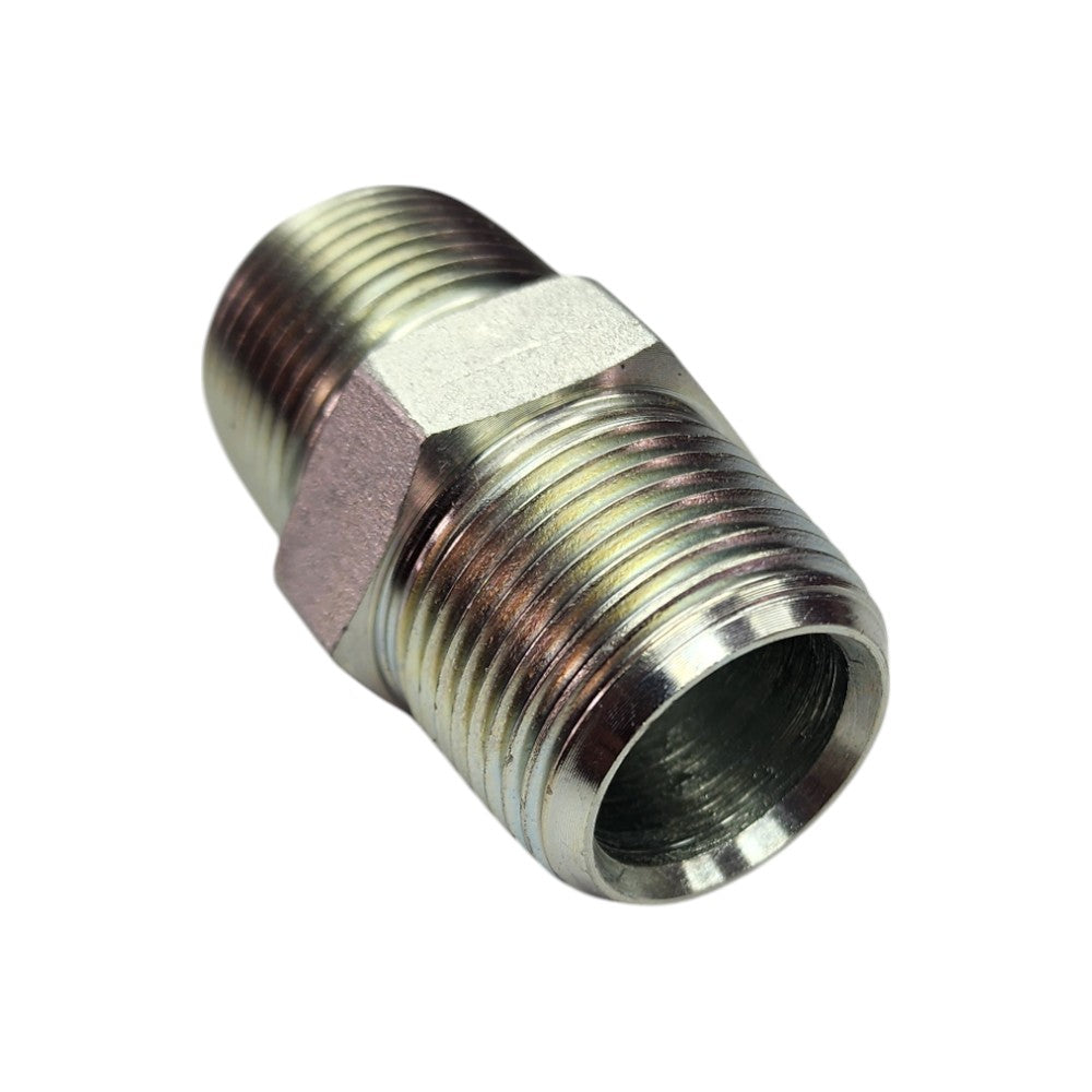Male NPT to Male NPT Straight Hydraulic Fitting View B