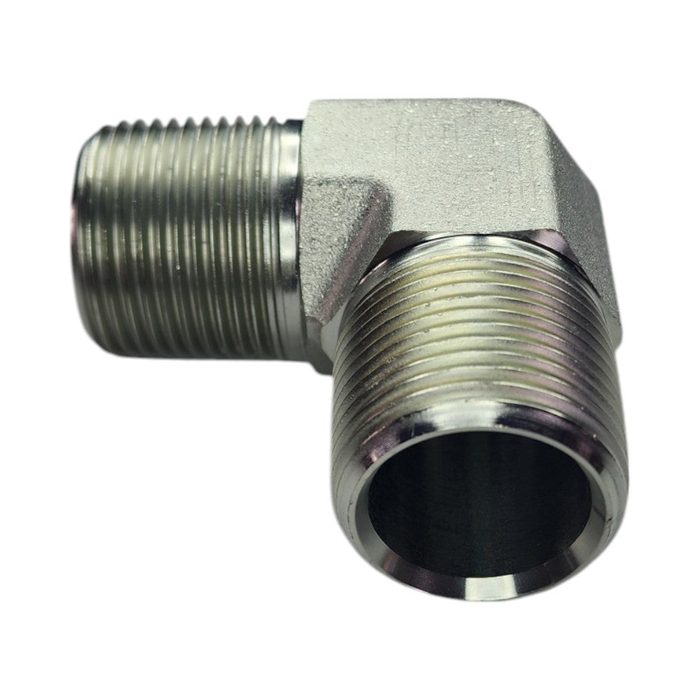 Male NPT to Male NPT 90 Deg Elbow Hydraulic Fitting View B