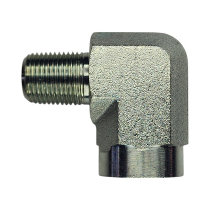 Male NPT 3/8" to Female NPT 1/2" 90 Degree Elbow Hydraulic Fitting