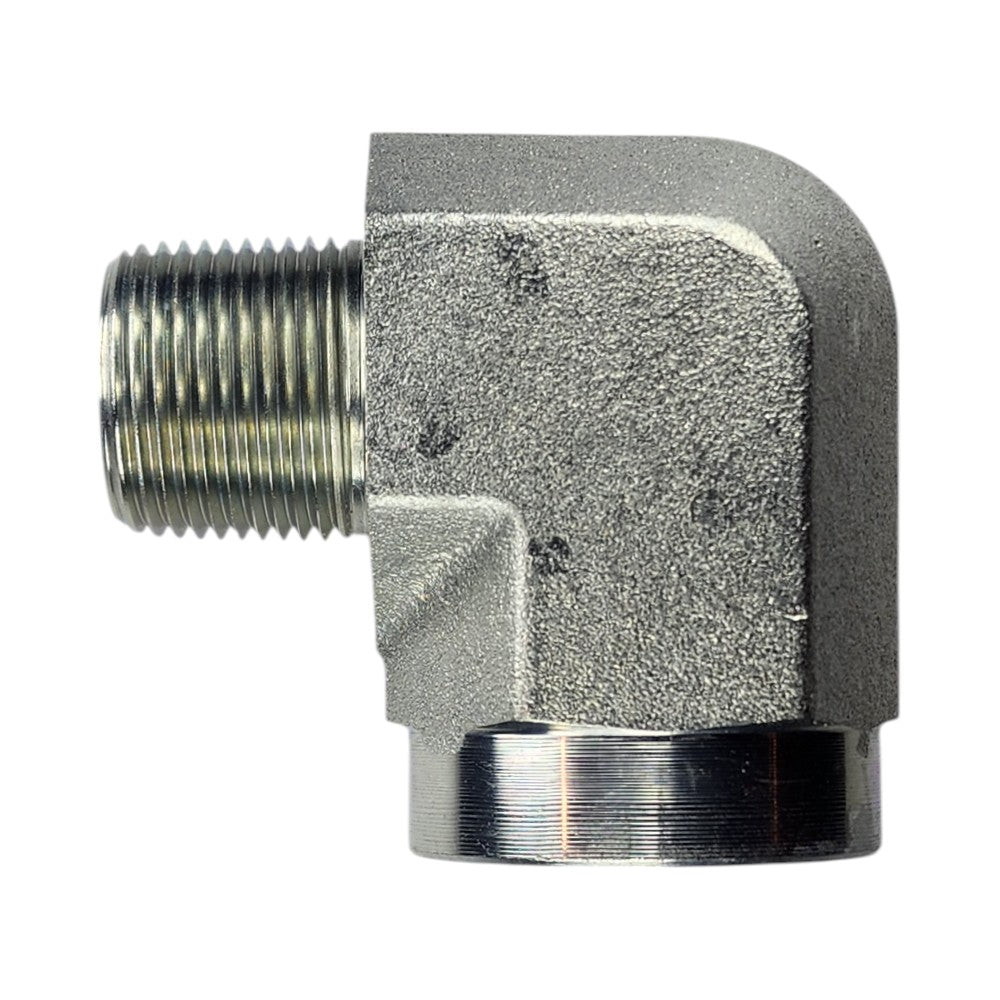 Male NPT 3/4" to Female NPT 1" 90 Degree Elbow Hydraulic Fitting