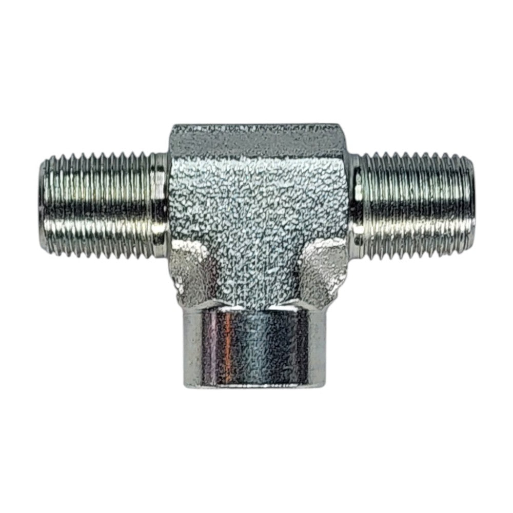 Male NPT 1/8" to Male NPT 1/8" to Female NPT 1/8" Tee Hydraulic Fitting