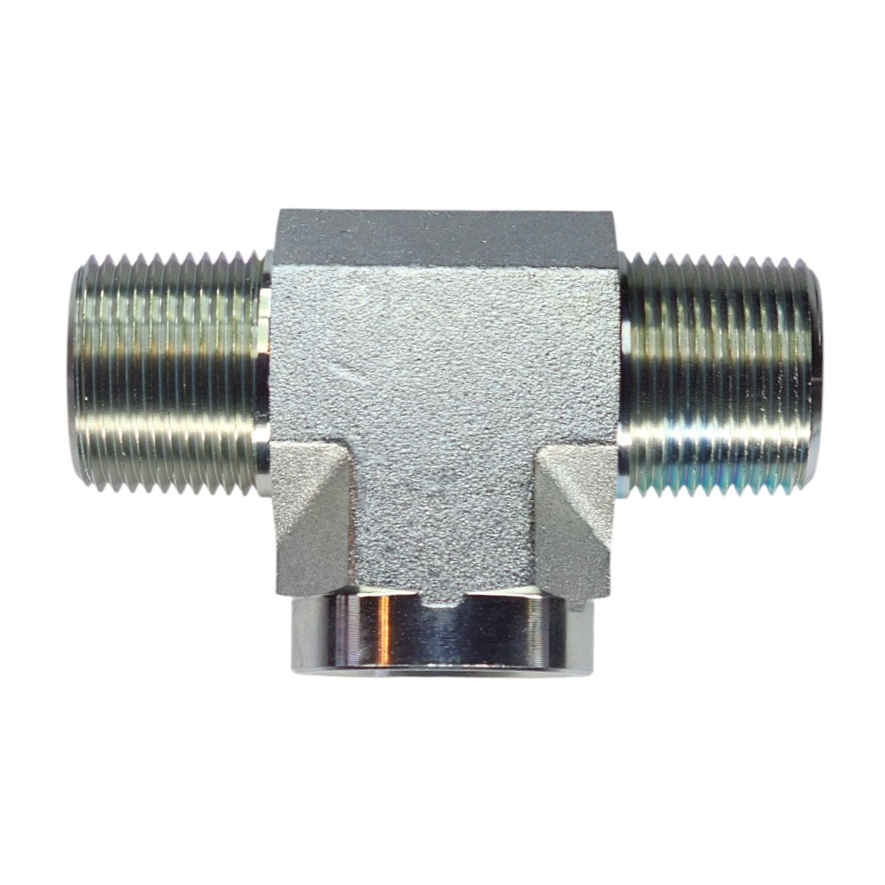 Male NPT 1" to Male NPT 1" to Female NPT 1" Tee Hydraulic Fitting