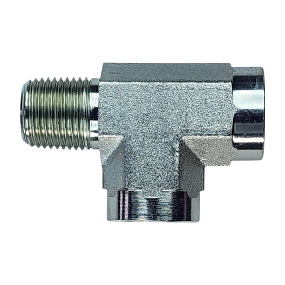 Male NPT to Female NPT to Female NPT Tee Hydraulic Fitting