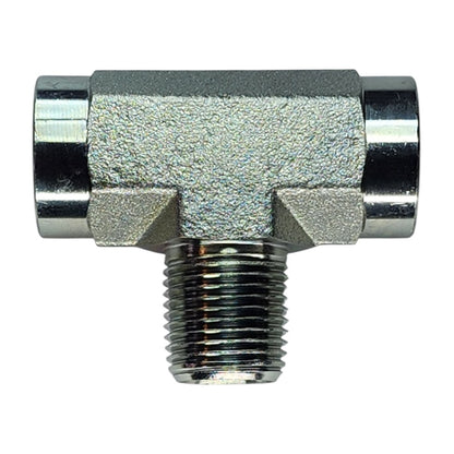 Female NPT 1/2" to Female NPT 1/2" to Male NPT 1/2" Tee Hydraulic Fitting