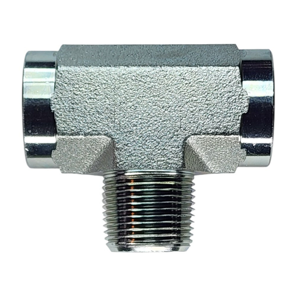 Female NPT 3/4" to Female NPT 3/4" to Male NPT 3/4" Tee Hydraulic Fitting
