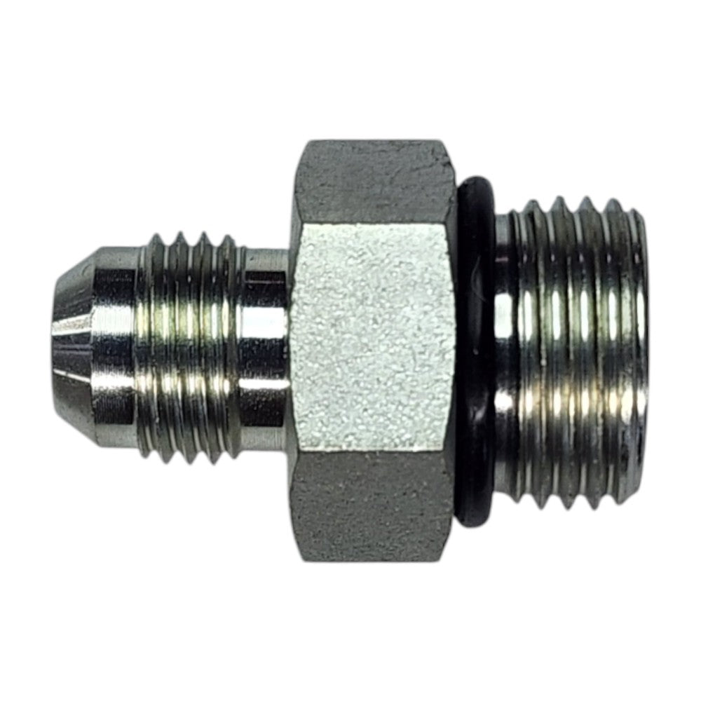 Male JIC 3/8" to Male O-Ring Boss 1/2" Straight Hydraulic Fitting