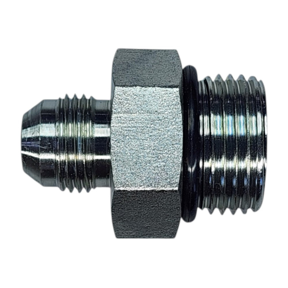 Male JIC 1/2" to Male O-Ring Boss 3/4" Straight Hydraulic Fitting