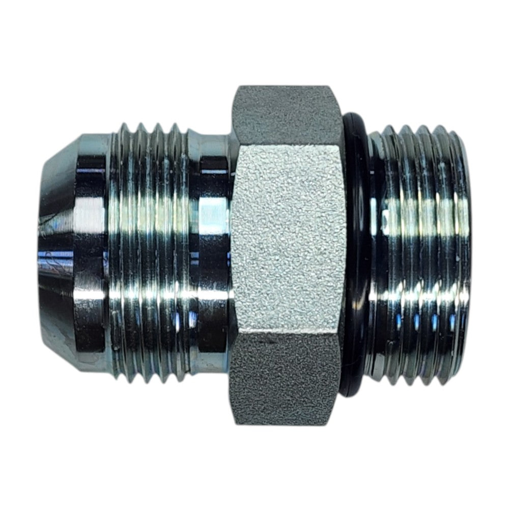 Male JIC 1" to Male O-Ring Boss 1" Straight Hydraulic Fitting
