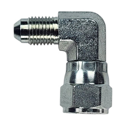 Male JIC 37 1/4" to Female JIC Swivel 3/8" 90 Deg Elbow Hydraulic Fitting
