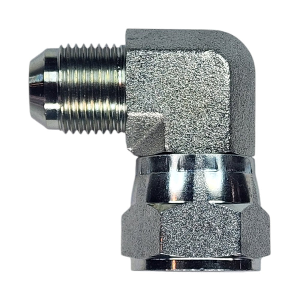 Male JIC 37 5/8" to Female JIC Swivel 3/4" 90 Deg Elbow Hydraulic Fitting