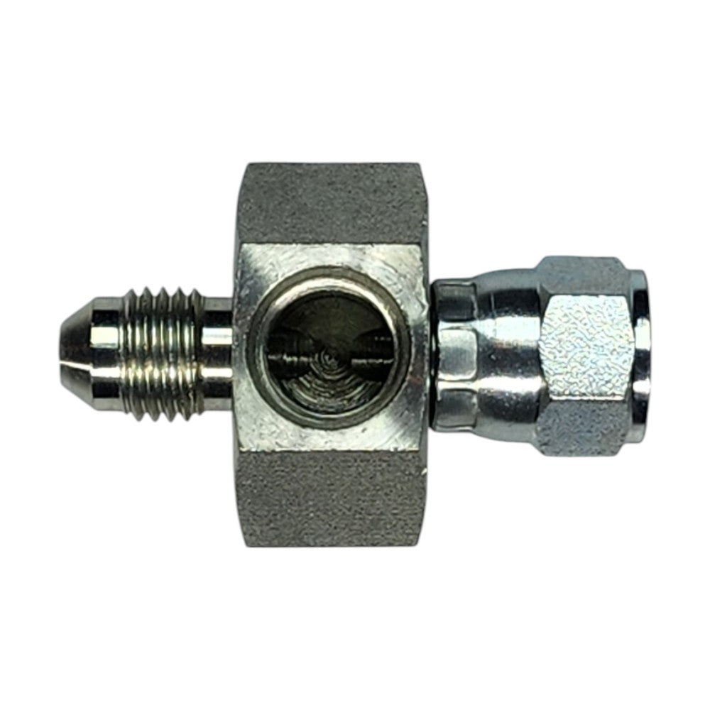 JIC Male 1/4" to JIC Female Swivel 1/4" to O-Ring Boss Female 1/4" Gauge Port Hydraulic Fitting