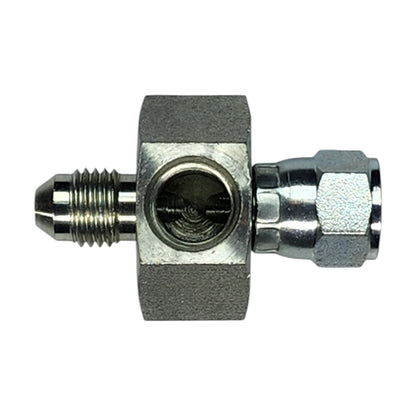 JIC Male 1/4" to JIC Female Swivel 1/4" to O-Ring Boss Female 1/4" Gauge Port Hydraulic Fitting