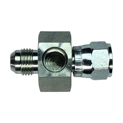 JIC Male 3/8" to JIC Female Swivel 3/8" to O-Ring Boss Female 1/4" Gauge Port Hydraulic Fitting