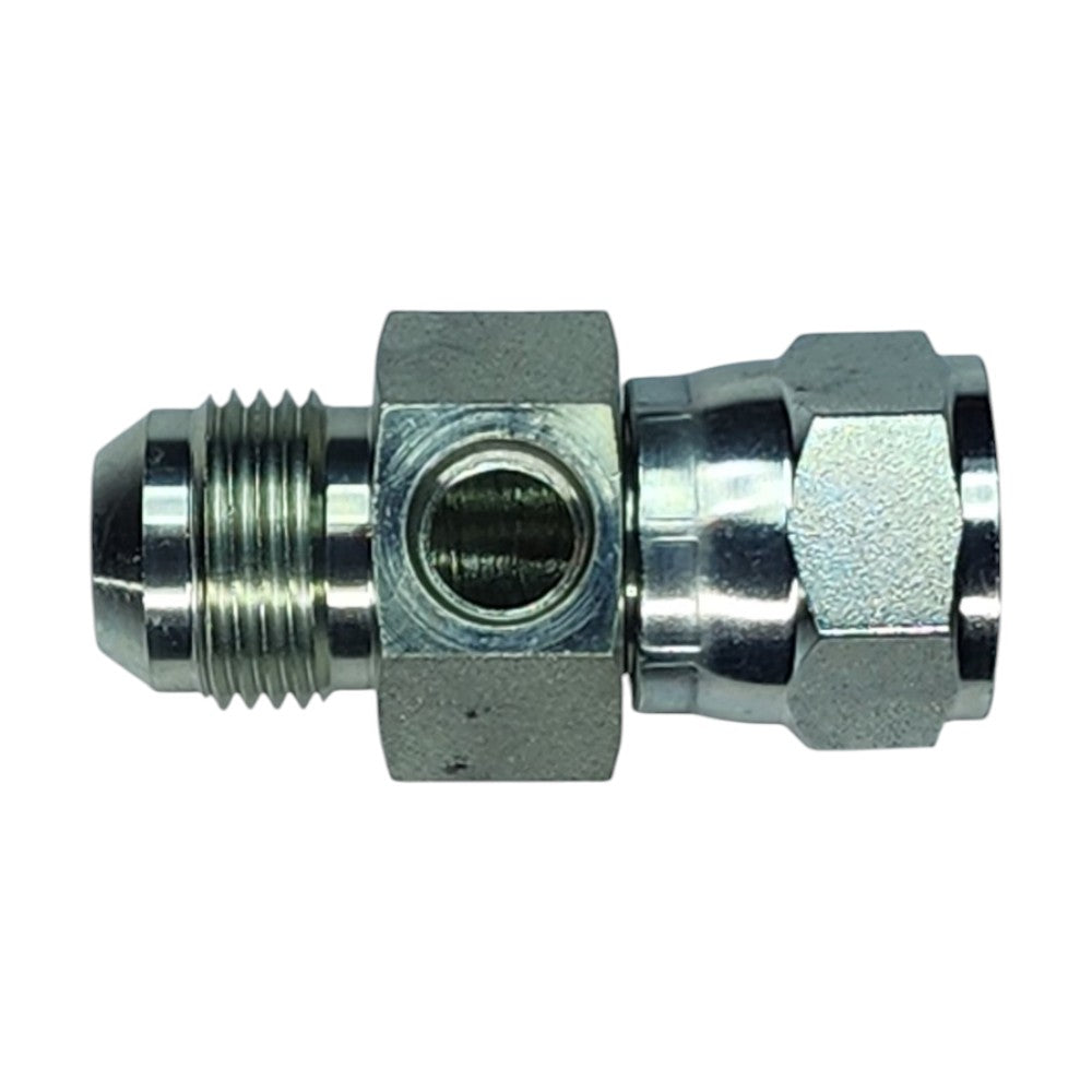 JIC Male 5/8" to JIC Female Swivel 5/8" to O-Ring Boss Female 1/4" Gauge Port Hydraulic Fitting