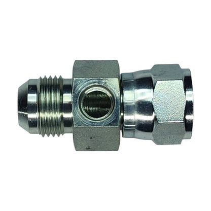 JIC Male 5/8" to JIC Female Swivel 5/8" to O-Ring Boss Female 1/4" Gauge Port Hydraulic Fitting