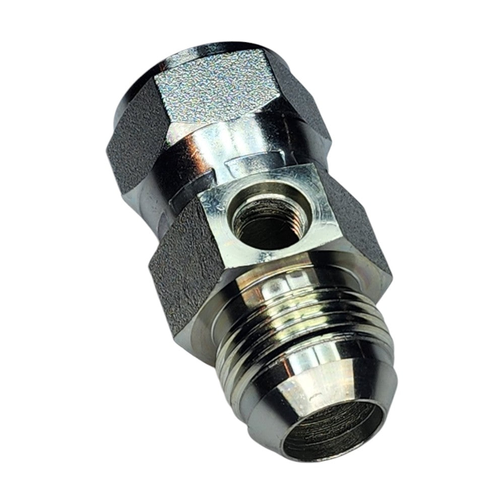 JIC Male to JIC Female Swivel to O-Ring Boss Female Gauge Port Hydraulic Fitting View B