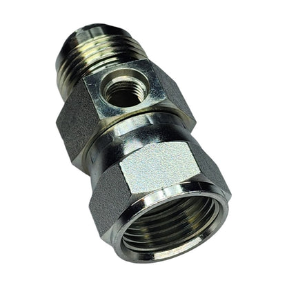 JIC Male to JIC Female Swivel to O-Ring Boss Female Gauge Port Hydraulic Fitting View C