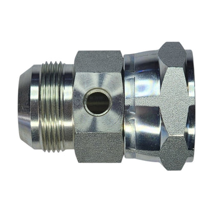 JIC Male 1 1/4" to JIC Female Swivel 1 1/4" to O-Ring Boss Female 1/4" Gauge Port Hydraulic Fitting