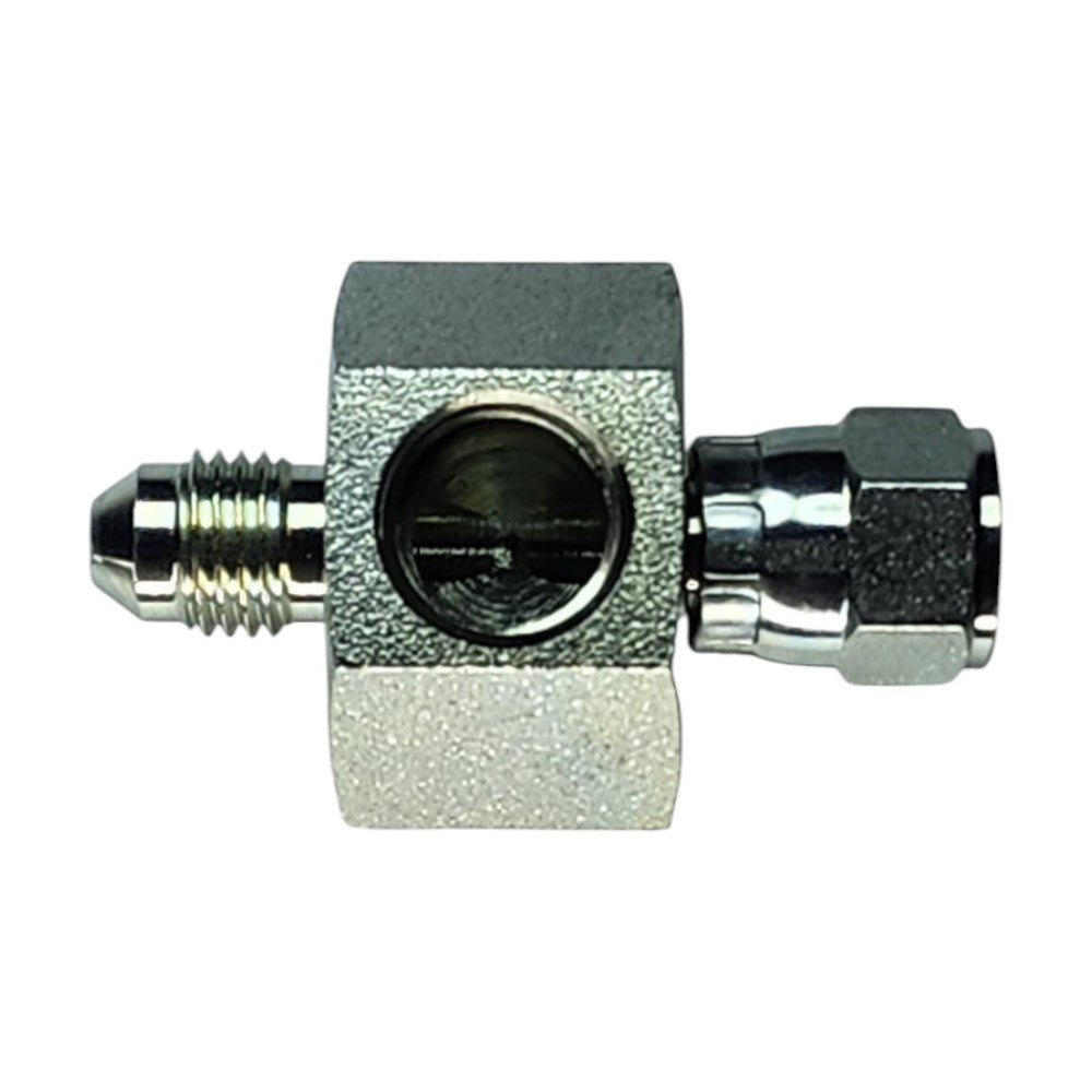 JIC Male 1/4" to JIC Female Swivel 1/4" to NPT Female 1/4" Gauge Port Hydraulic Fitting