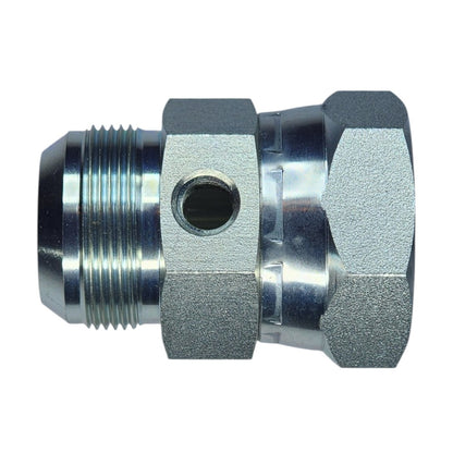 JIC Male 1 1/2" to JIC Female Swivel 1 1/2" to NPT Female 1/4" Gauge Port Hydraulic Fitting